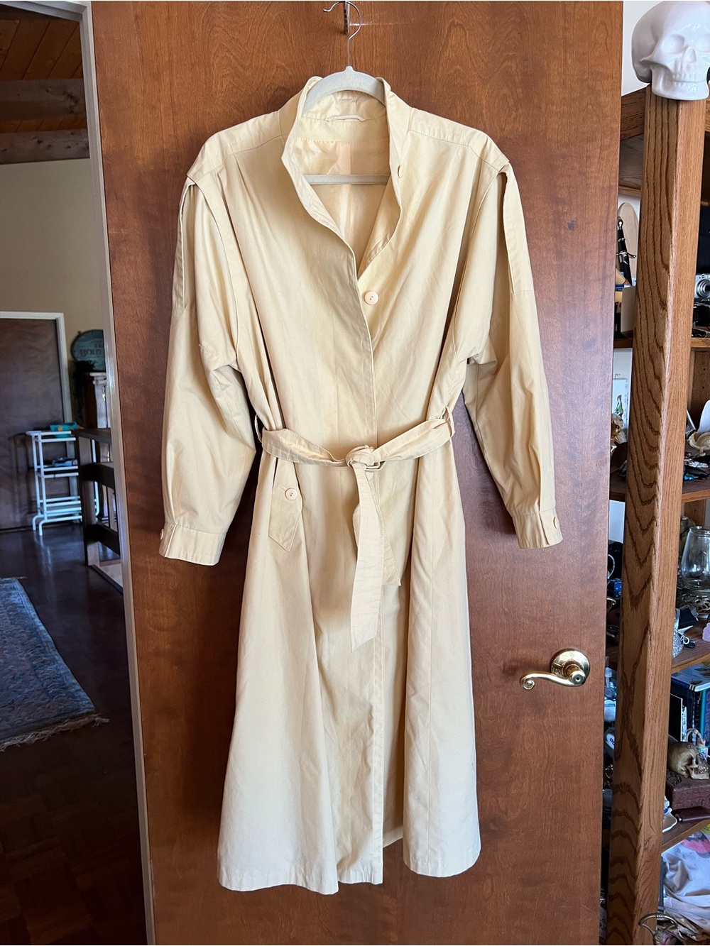 Classic Beige Tie-Belt Trench Coat